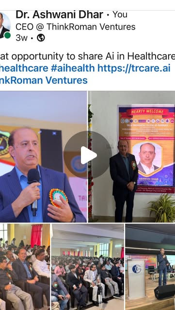 Speaking on healthcare innovation — video reel on Instagram (@ash.dhar)